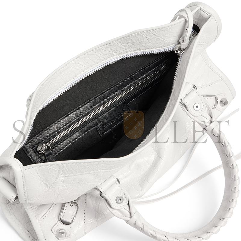 BALENCIAGA WOMEN'S LE CITY BAG SMALL IN OPTIC WHITE 8114422AA9S9104 (29.9*19.1*9.9cm) BALENCIAGA WOMEN'S LE CITY BAG SMALL IN OPTIC WHITE 8114422AA9S9104 (29.9*19.1*9.9cm)