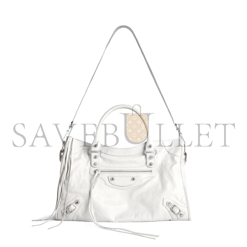 BALENCIAGA LE CITY BAG MEDIUM IN OPTIC WHITE 7977862AA9S9104 (37*23.4*14.9cm) BALENCIAGA LE CITY BAG MEDIUM IN OPTIC WHITE 7977862AA9S9104 (37*23.4*14.9cm)