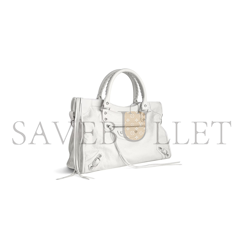 BALENCIAGA LE CITY BAG MEDIUM IN OPTIC WHITE 7977862AA9S9104 (37*23.4*14.9cm) BALENCIAGA LE CITY BAG MEDIUM IN OPTIC WHITE 7977862AA9S9104 (37*23.4*14.9cm)