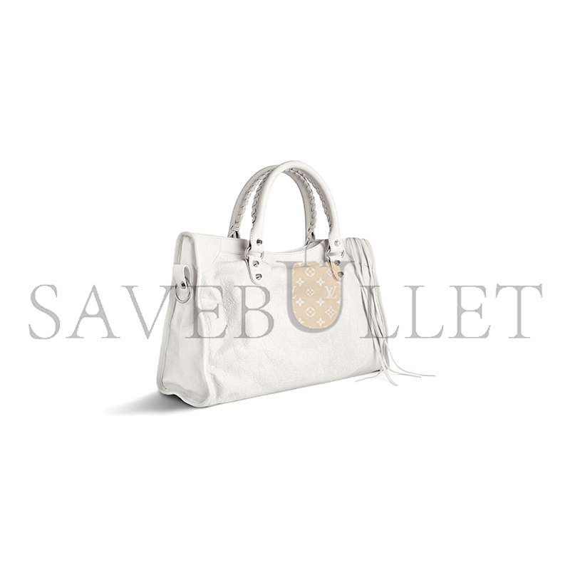 BALENCIAGA LE CITY BAG MEDIUM IN OPTIC WHITE 7977862AA9S9104 (37*23.4*14.9cm) BALENCIAGA LE CITY BAG MEDIUM IN OPTIC WHITE 7977862AA9S9104 (37*23.4*14.9cm)