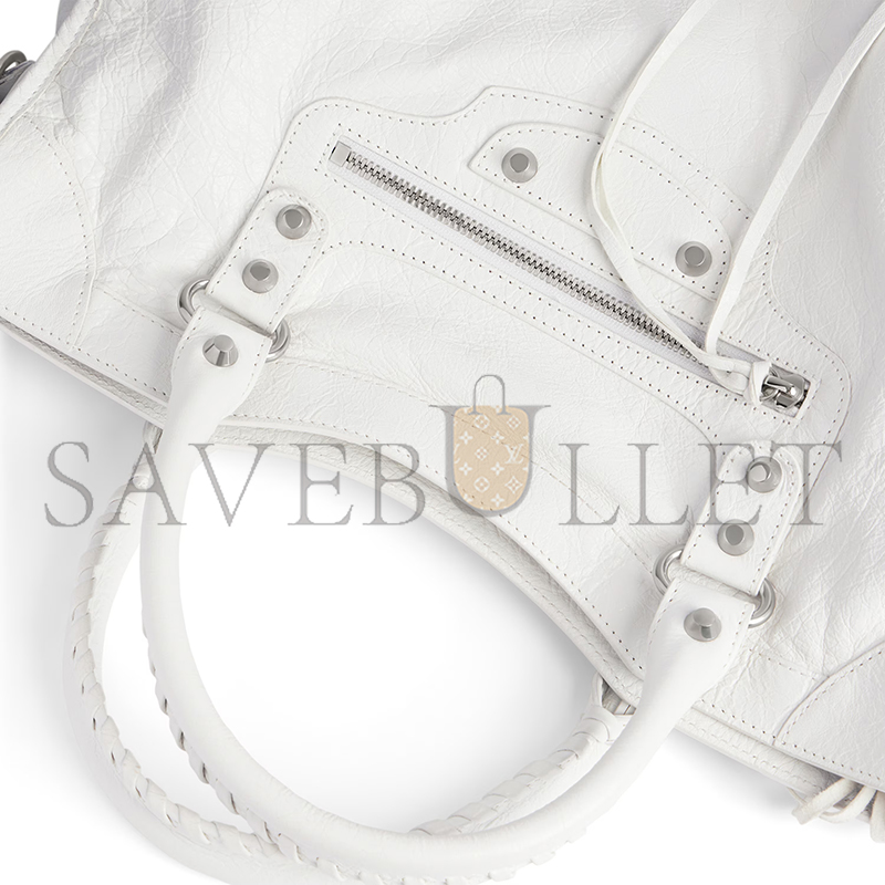 BALENCIAGA LE CITY BAG MEDIUM IN OPTIC WHITE 7977862AA9S9104 (37*23.4*14.9cm) BALENCIAGA LE CITY BAG MEDIUM IN OPTIC WHITE 7977862AA9S9104 (37*23.4*14.9cm)