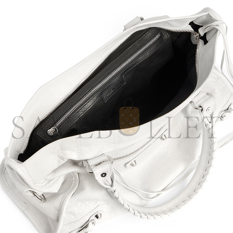 BALENCIAGA LE CITY BAG MEDIUM IN OPTIC WHITE 7977862AA9S9104 (37*23.4*14.9cm) BALENCIAGA LE CITY BAG MEDIUM IN OPTIC WHITE 7977862AA9S9104 (37*23.4*14.9cm)