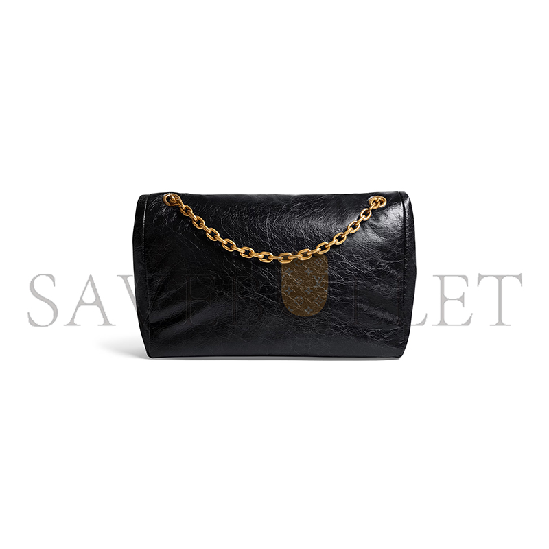 BALENCIAGA WOMEN'S MONACO CHAIN BAG MEDIUM IN BLACK 7659452AAR81000 (32.5*22*9.9cm) BALENCIAGA WOMEN'S MONACO CHAIN BAG MEDIUM IN BLACK 7659452AAR81000 (32.5*22*9.9cm)