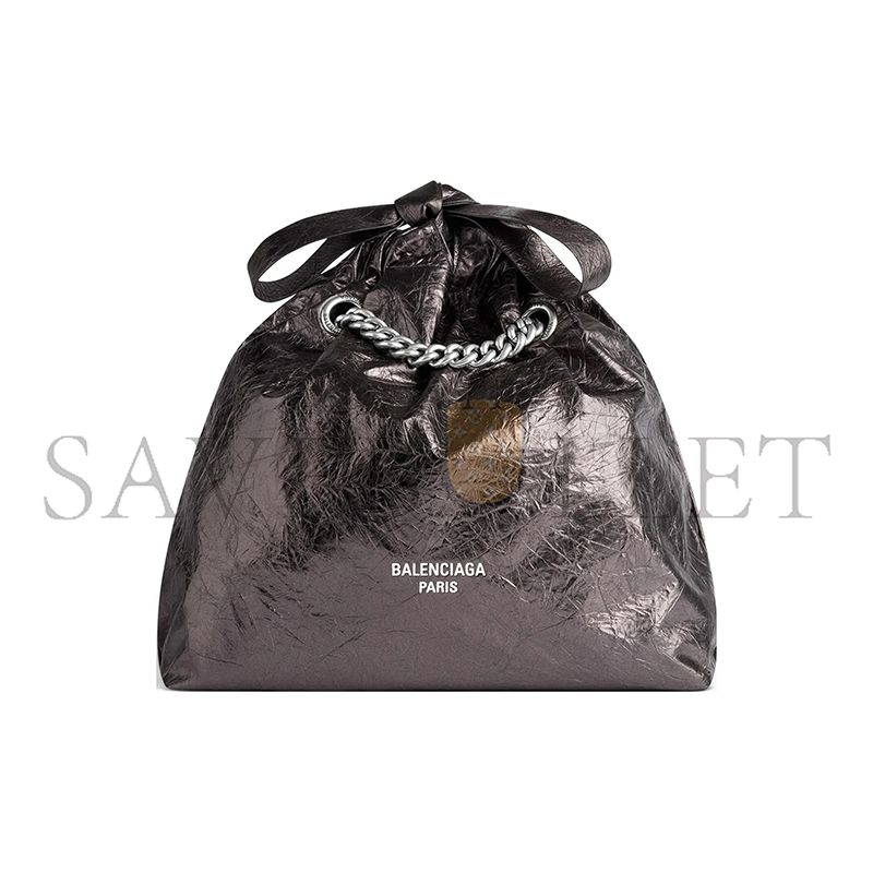 BALENCIAGA WOMEN'S CRUSH TOTE BAG SMALL IN SILVER 7429422AATG1314 (25.9*23.9*9.9cm)