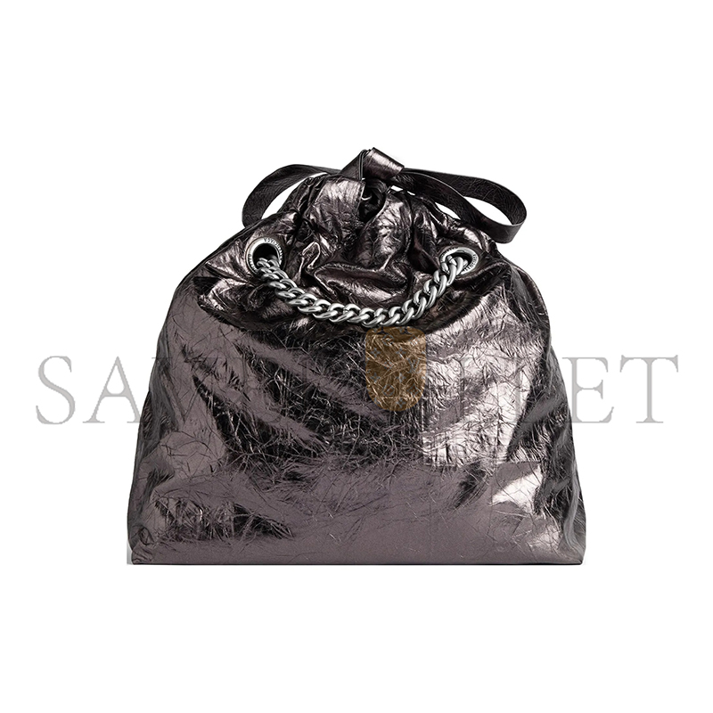 BALENCIAGA WOMEN'S CRUSH TOTE BAG SMALL IN SILVER 7429422AATG1314 (25.9*23.9*9.9cm)
