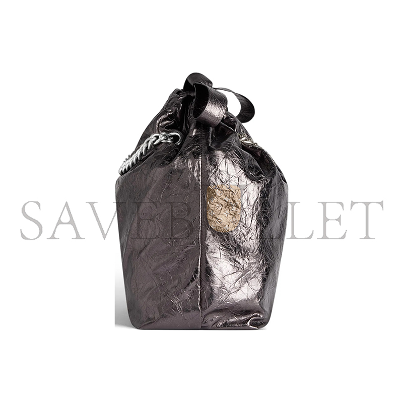 BALENCIAGA WOMEN'S CRUSH TOTE BAG SMALL IN SILVER 7429422AATG1314 (25.9*23.9*9.9cm)