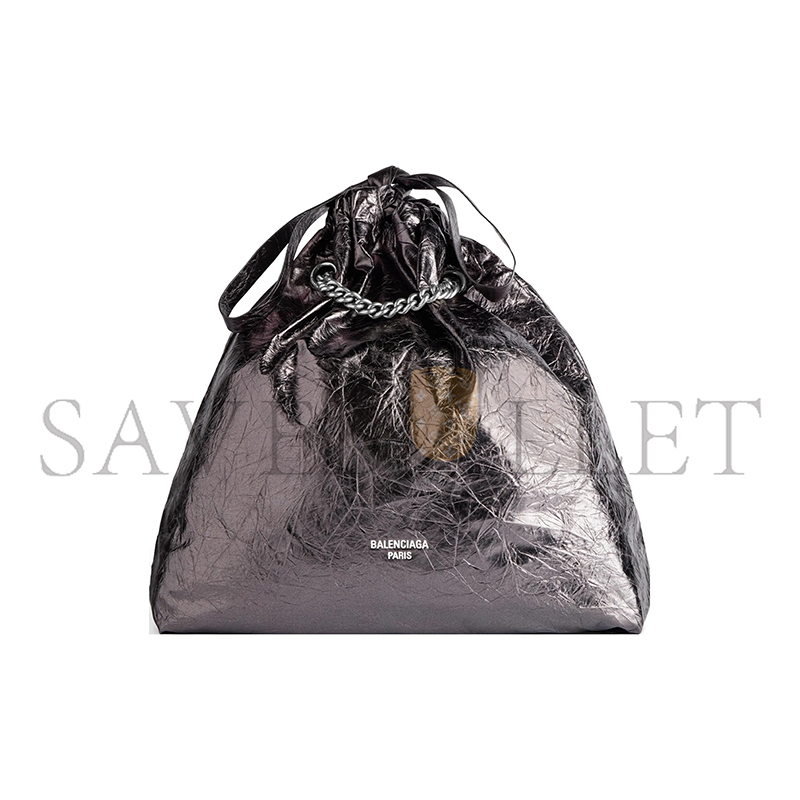 BALENCIAGA WOMEN'S CRUSH TOTE BAG MEDIUM IN SILVER 7429412AATG1314 (46*39.9*14cm)