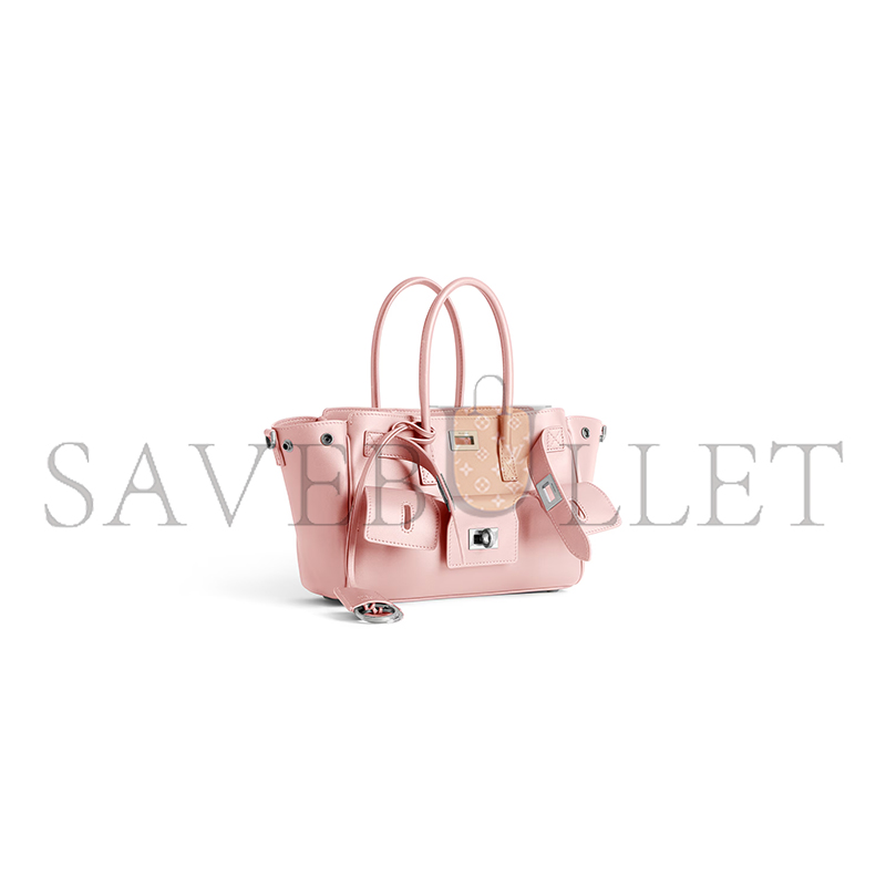 BALENCIAGA WOMEN'S BEL AIR CARRY ALL BAG MINI IN SUEDE PINK 8357322ABAW5831 (23*17*8cm) BALENCIAGA WOMEN'S BEL AIR CARRY ALL BAG MINI IN SUEDE PINK 8357322ABAW5831 (23*17*8cm)