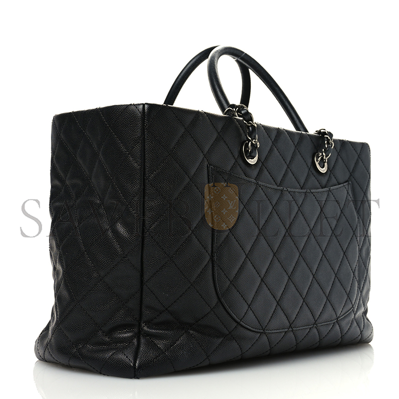 CHANEL CAVIAR QUILTED LARGE COCO HANDLE SHOPPING TOTE BLACK 1573234 (36*25*15cm)
