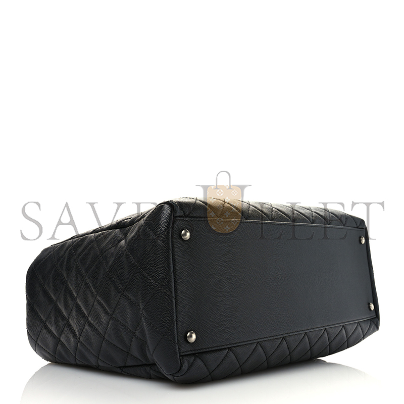 CHANEL CAVIAR QUILTED LARGE COCO HANDLE SHOPPING TOTE BLACK 1573234 (36*25*15cm)