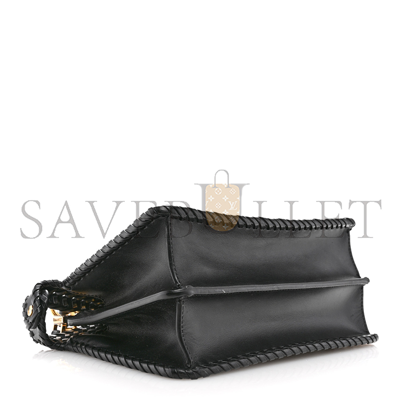 FENDI PEEKABOO ISEEU SMALL BLACK INTERLACE LEATHER BAG 8BN327AYDJE1TVP (27*21*11cm)