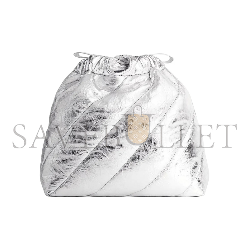 BALENCIAGA WOMEN'S CRUSH TOTE BAG XS IN SILVER 781796210IW8110 (20*20*7.8cm)