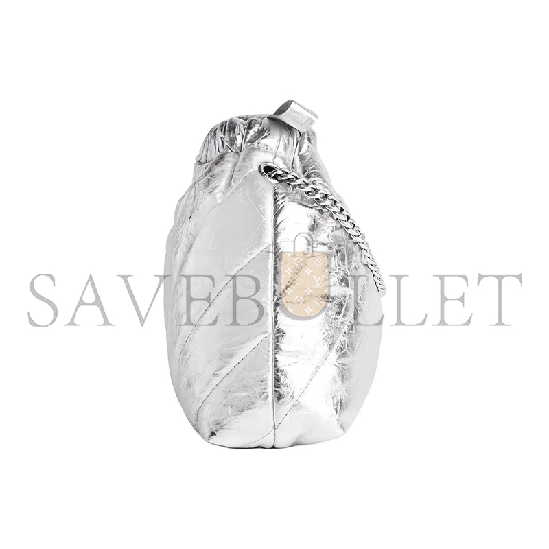 BALENCIAGA WOMEN'S CRUSH TOTE BAG XS IN SILVER 781796210IW8110 (20*20*7.8cm)