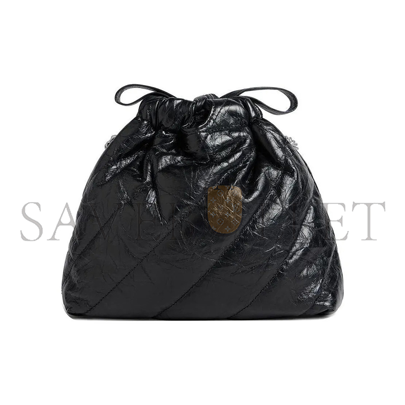 BALENCIAGA WOMEN'S CRUSH TOTE BAG XS IN BLACK 781796210J01000 (20*20*7.8cm)