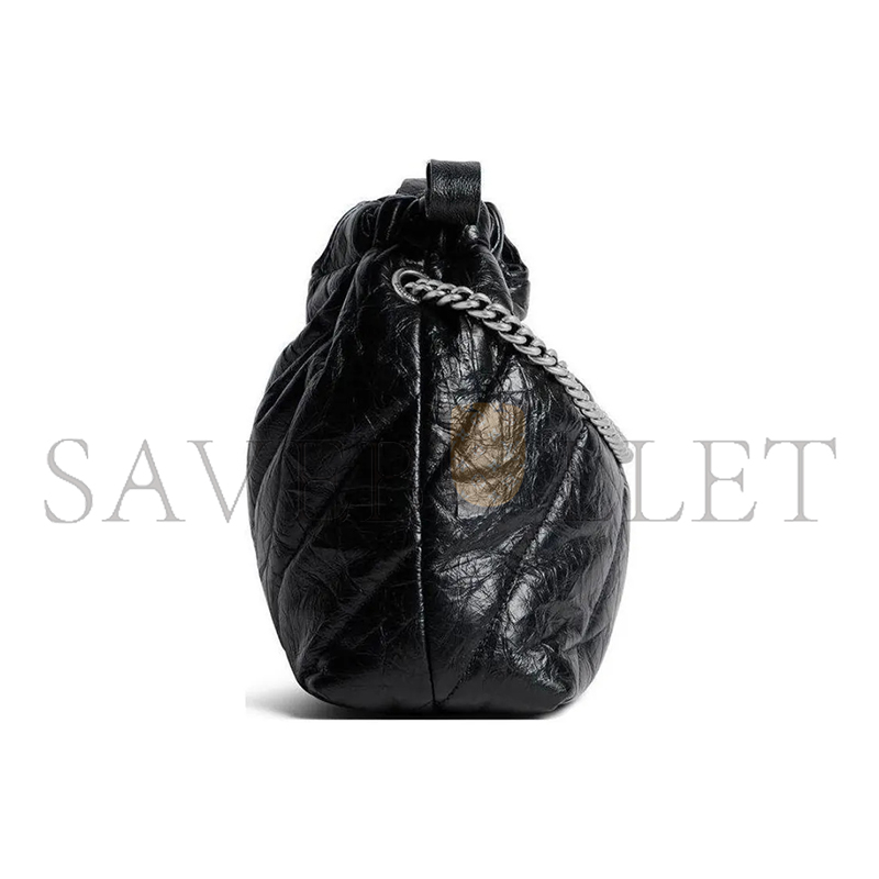 BALENCIAGA WOMEN'S CRUSH TOTE BAG XS IN BLACK 781796210J01000 (20*20*7.8cm)