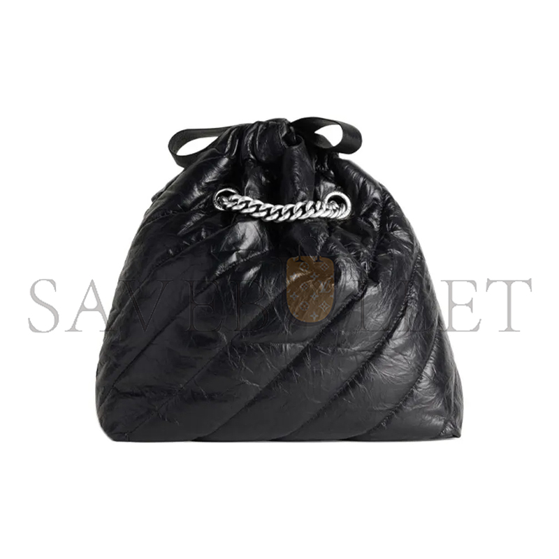 BALENCIAGA WOMEN'S CRUSH TOTE BAG SMALL IN BLACK 742942210J01000 (25.9*23.8*9.9cm)