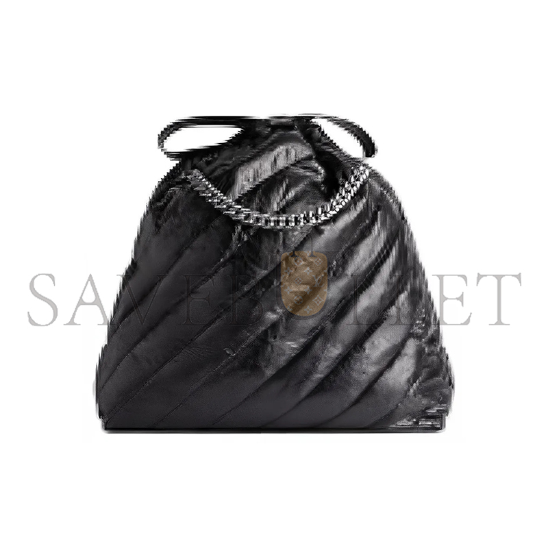 BALENCIAGA WOMEN'S CRUSH TOTE BAG MEDIUM IN BLACK 742941210J01000 (45.9*39.8*13.9cm)