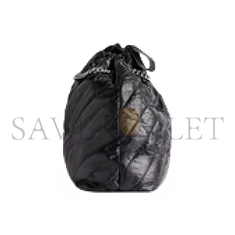 BALENCIAGA WOMEN'S CRUSH TOTE BAG MEDIUM IN BLACK 742941210J01000 (45.9*39.8*13.9cm)