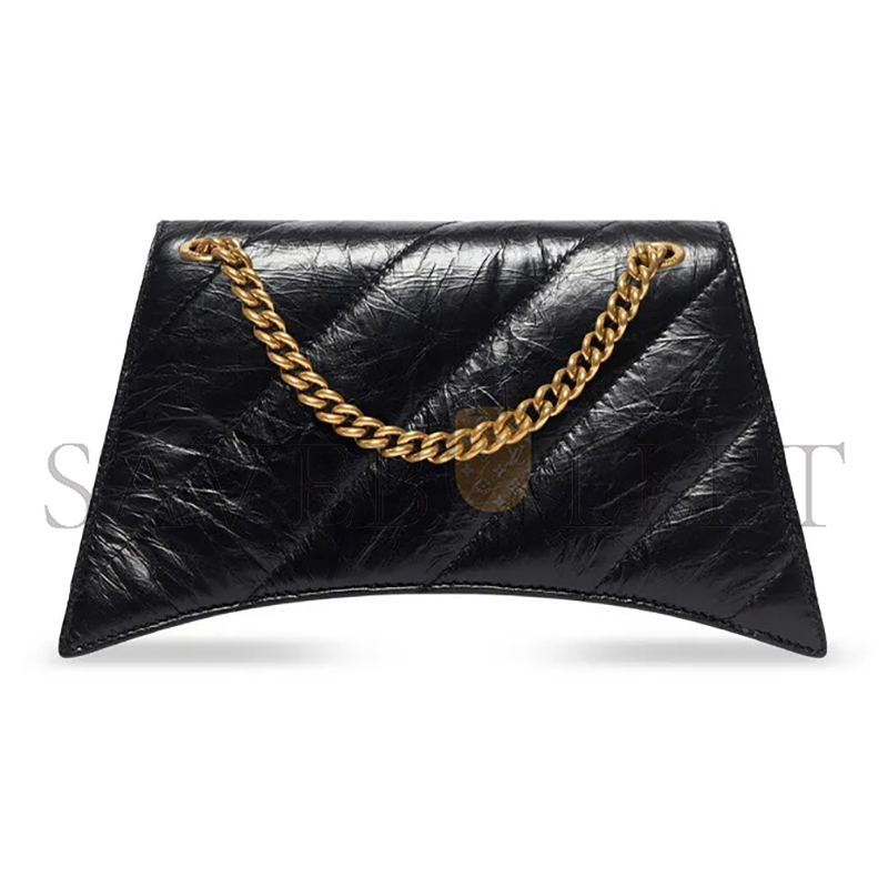BALENCIAGA WOMEN'S CRUSH CHAIN BAG MINI IN BLACK 736016210J11000 (21.8*9.9*4.8cm)