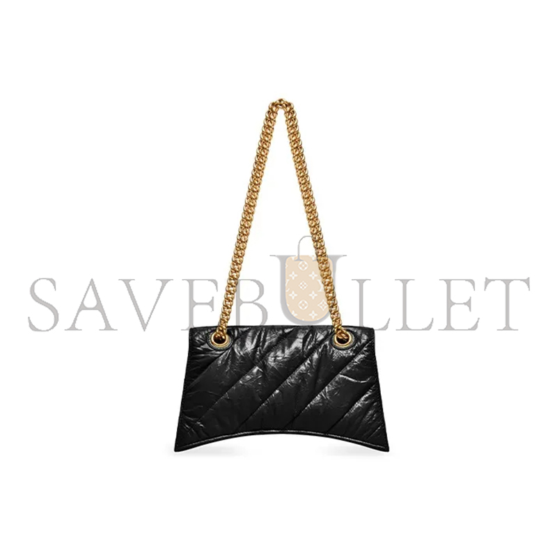 BALENCIAGA WOMEN'S CRUSH CHAIN BAG SMALL IN BLACK 716351210J11000 (24.9*15*7.9cm)