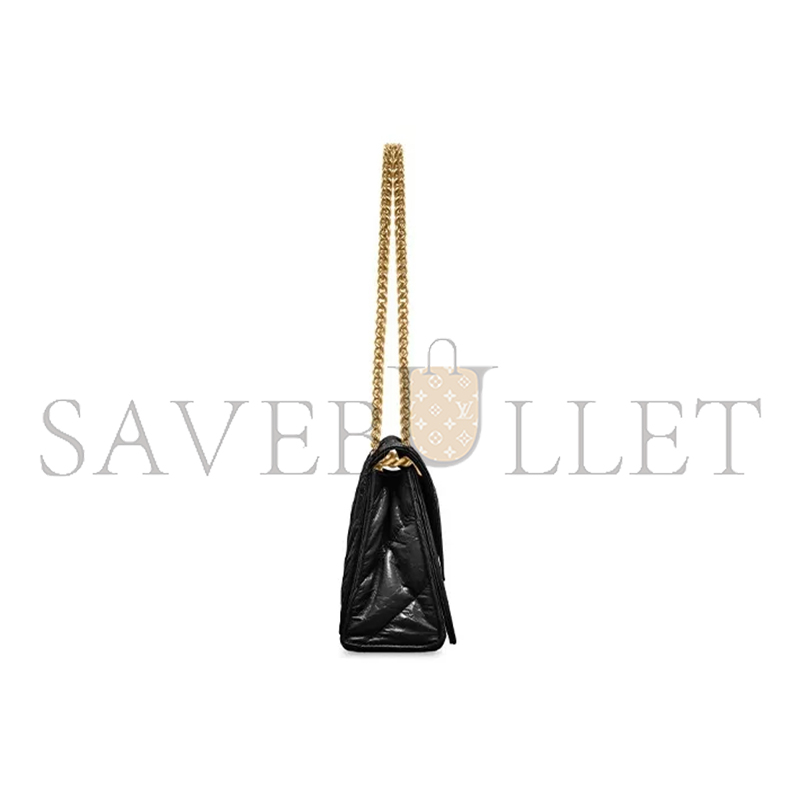 BALENCIAGA WOMEN'S CRUSH CHAIN BAG SMALL IN BLACK 716351210J11000 (24.9*15*7.9cm)