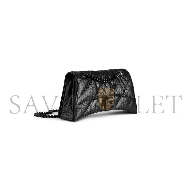 BALENCIAGA WOMEN'S CRUSH CHAIN BAG SMALL IN BLACK 716351210IY1000 (24.9*15*7.9cm)
