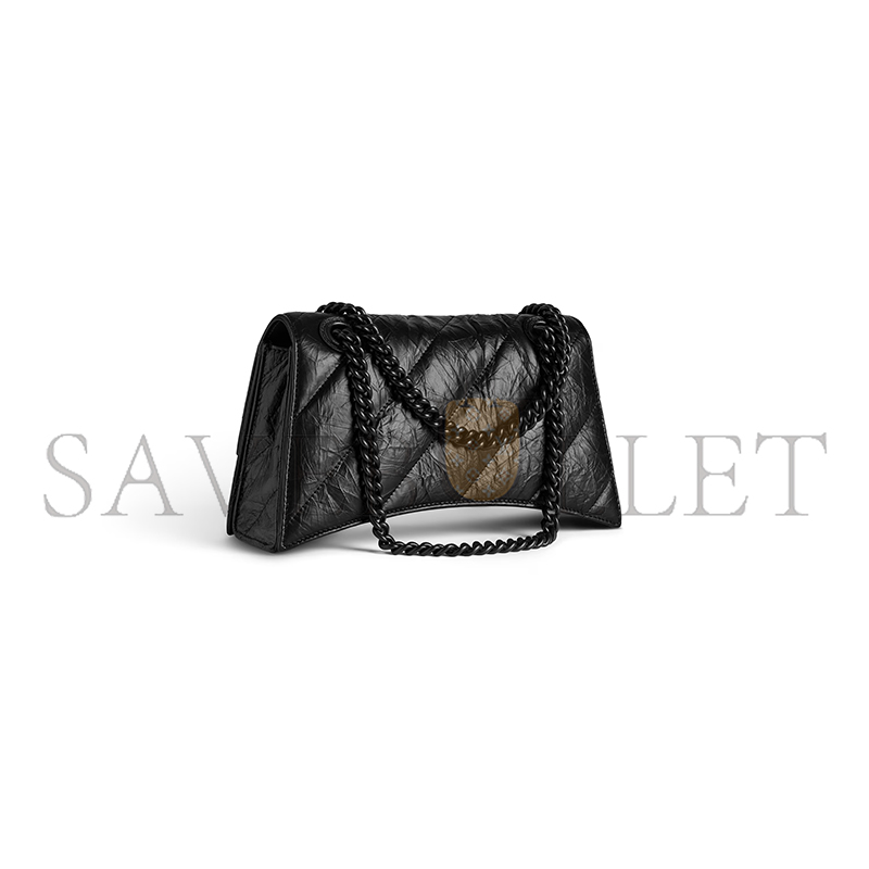 BALENCIAGA WOMEN'S CRUSH CHAIN BAG SMALL IN BLACK 716351210IY1000 (24.9*15*7.9cm)