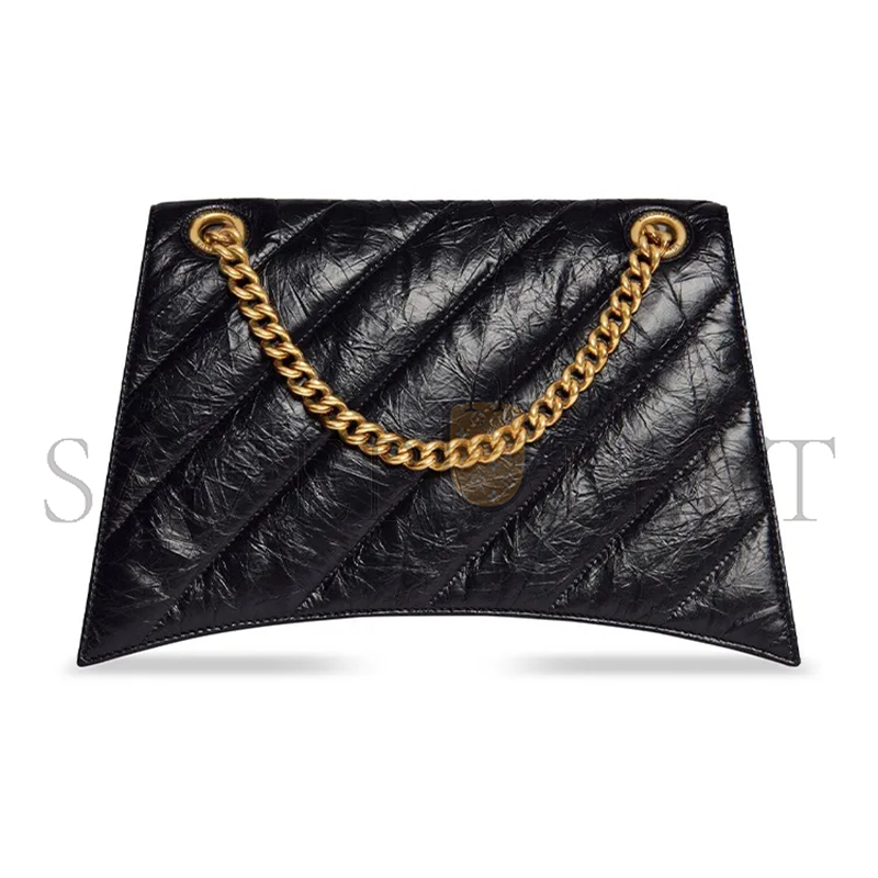 BALENCIAGA WOMEN'S CRUSH CHAIN BAG MEDIUM IN BLACK 716393210J11000 (31*19.8*6.9cm)
