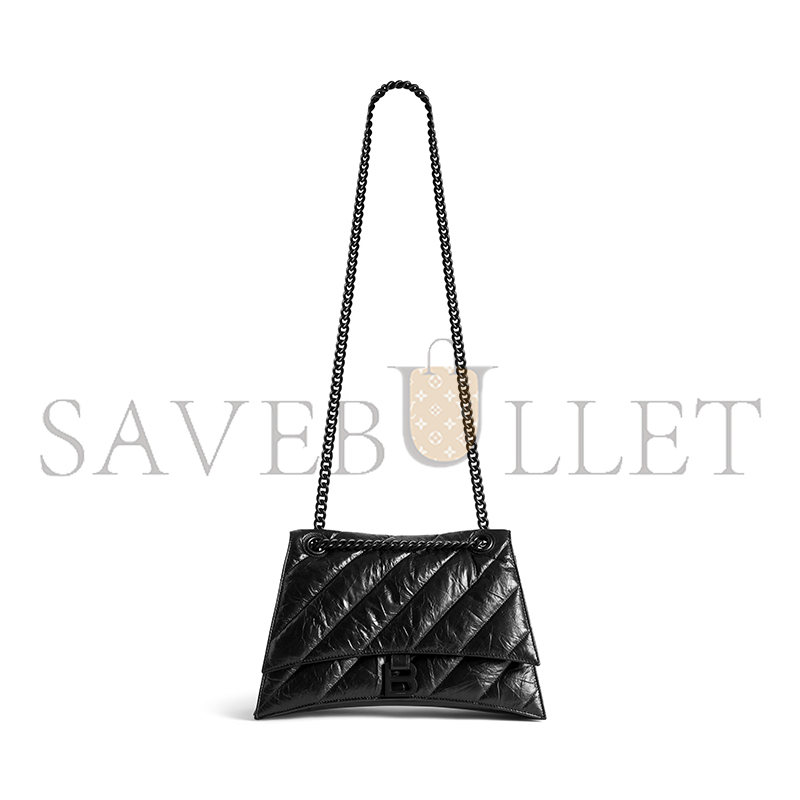 BALENCIAGA WOMEN'S CRUSH CHAIN BAG IN LARGE BLACK 716332210IY1000 (39.9*24.9*13cm)