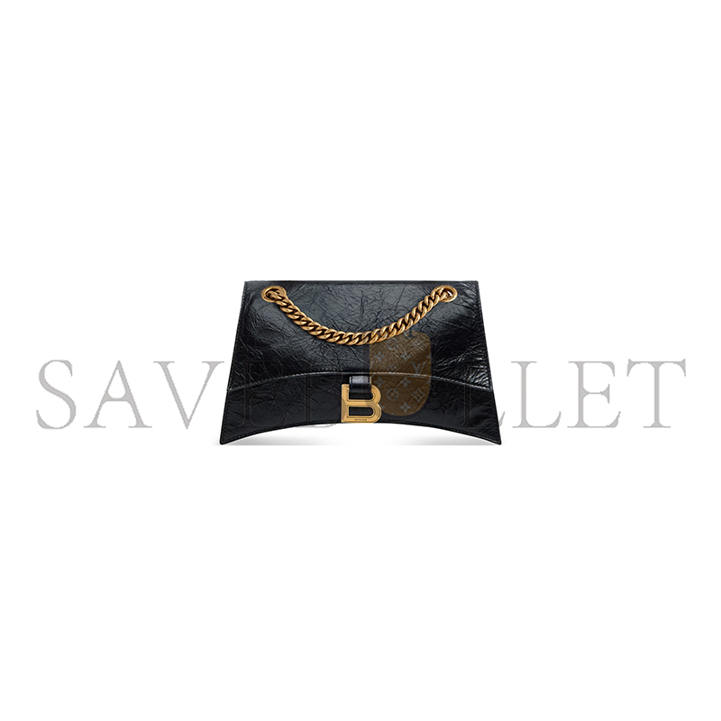 BALENCIAGA WOMEN'S CRUSH CHAIN BAG IN SMALL BLACK 716351210IT1000 (24.9*15*7.9cm)