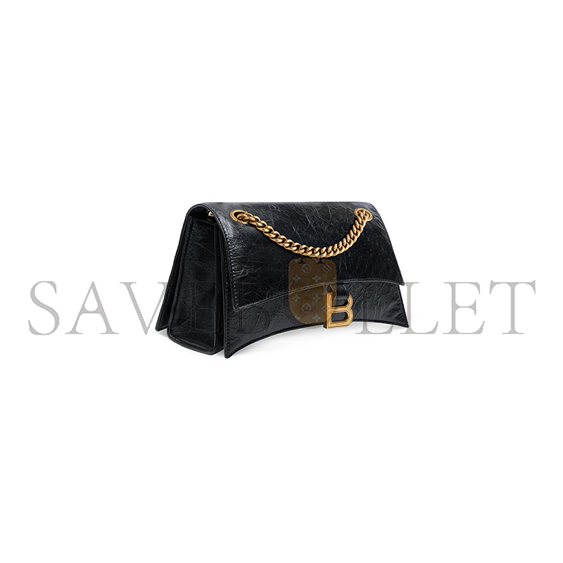 BALENCIAGA WOMEN'S CRUSH CHAIN BAG IN SMALL BLACK 716351210IT1000 (24.9*15*7.9cm)