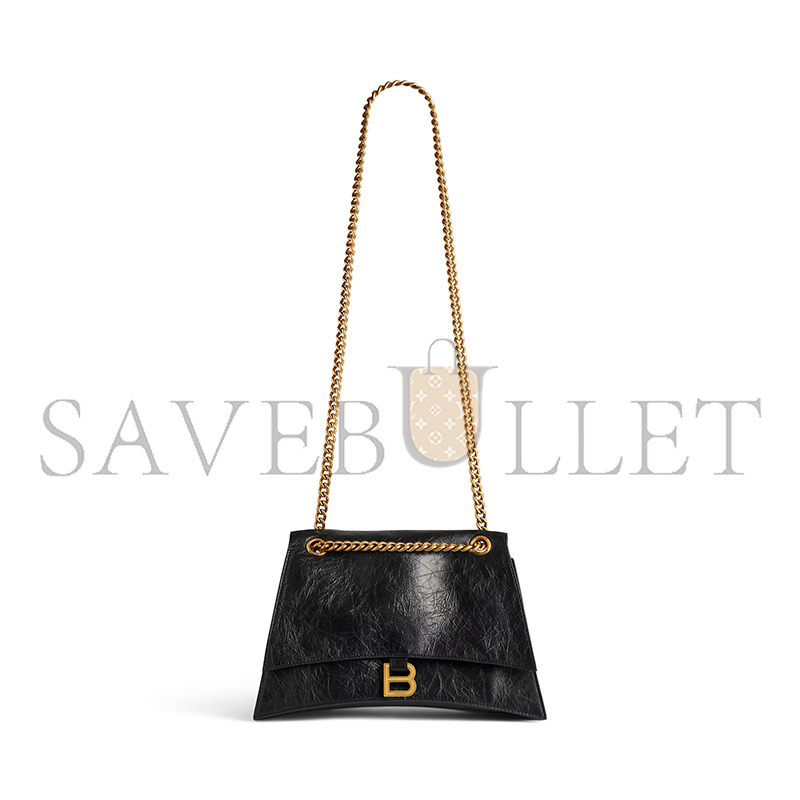 BALENCIAGA WOMEN'S CRUSH CHAIN BAG IN MEDIUM BLACK 716393210IT1000 (31*19.8*6.9cm)