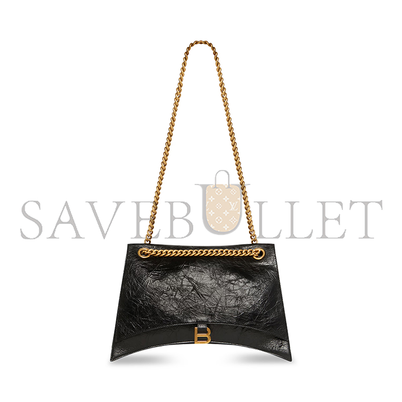 BALENCIAGA WOMEN'S CRUSH CHAIN BAG IN LARGE BLACK 716332210IT1000 (39.9*24.9*13cm)