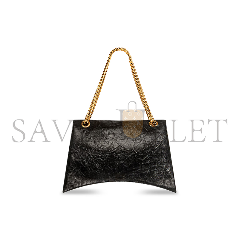BALENCIAGA WOMEN'S CRUSH CHAIN BAG IN LARGE BLACK 716332210IT1000 (39.9*24.9*13cm)