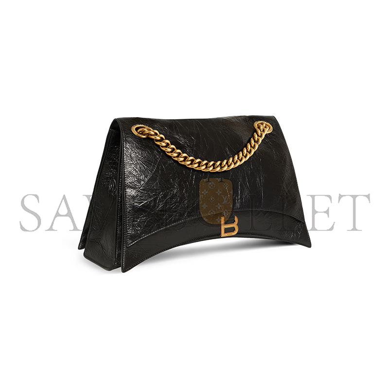 BALENCIAGA WOMEN'S CRUSH CHAIN BAG IN LARGE BLACK 716332210IT1000 (39.9*24.9*13cm)
