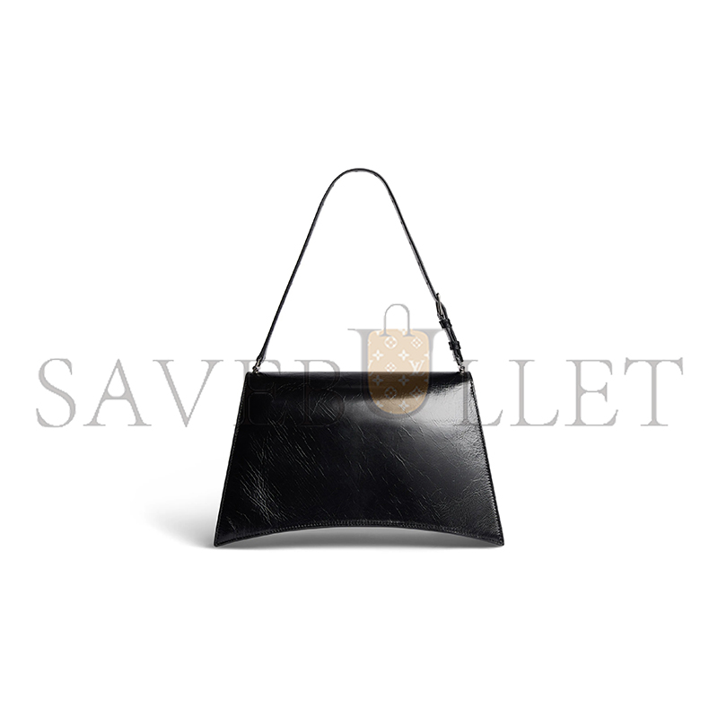 BALENCIAGA WOMEN'S CRUSH BAG MEDIUM IN BLACK 7654662AAR21000 (30.9*21*10.9cm)
