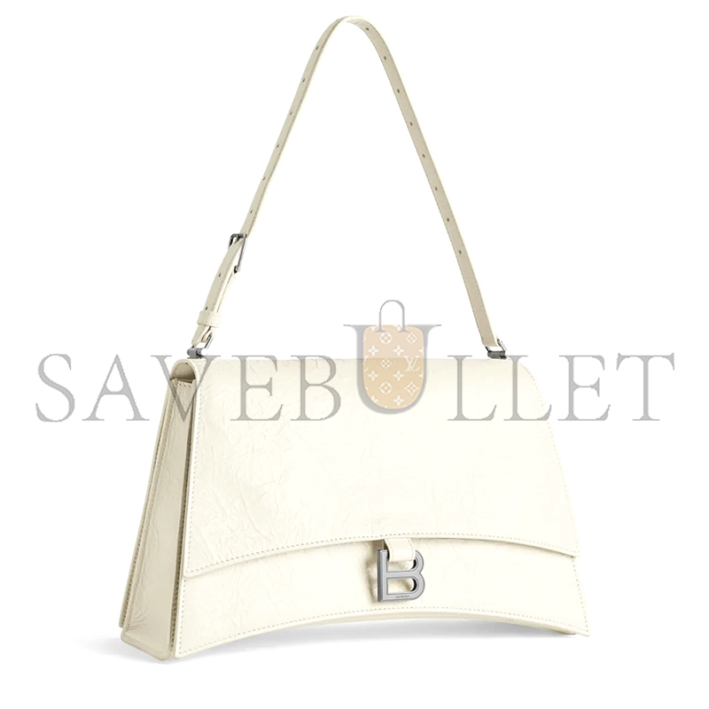 BALENCIAGA WOMEN'S CRUSH BAG MEDIUM IN WHITE 7654662AAR29224 (30.9*21*10.9cm)