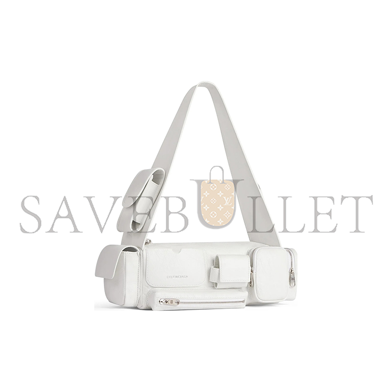 BALENCIAGA SUPERBUSY SLING BAG XS IN WHITE 762516210C89104 (32*12*10cm)