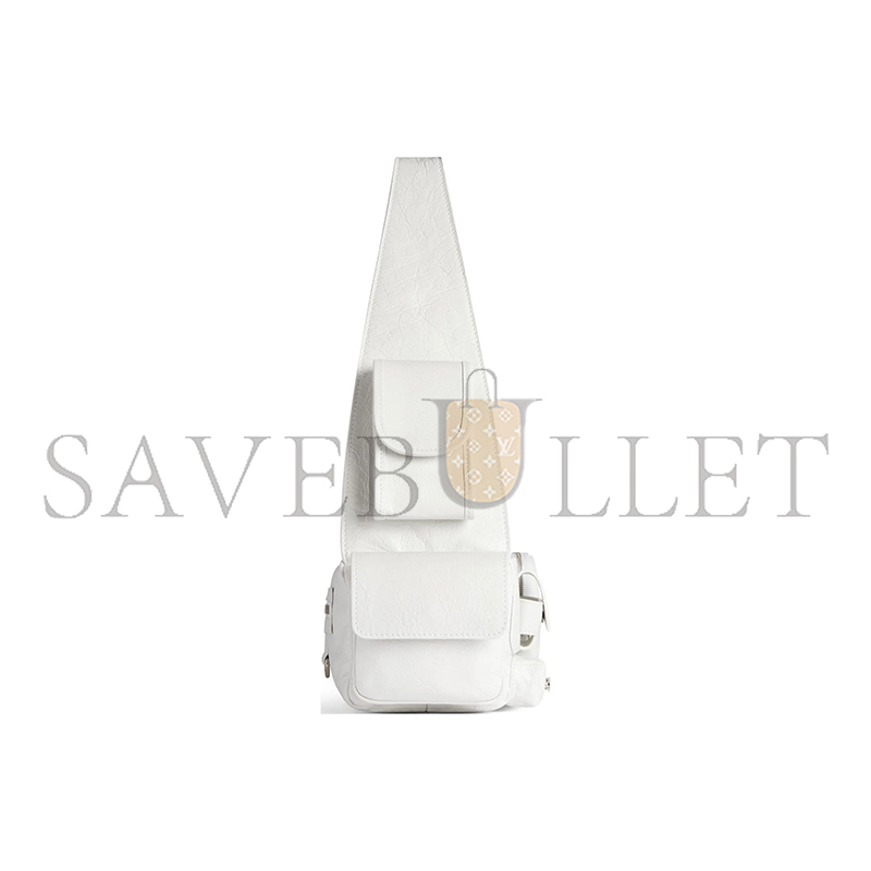 BALENCIAGA SUPERBUSY SLING BAG XS IN WHITE 762516210C89104 (32*12*10cm)