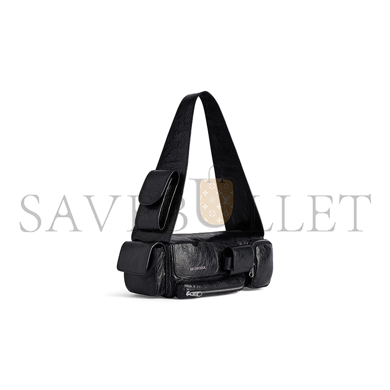 BALENCIAGA SUPERBUSY SLING BAG XS IN BLACK 762516210C81000 (32*12*10cm)