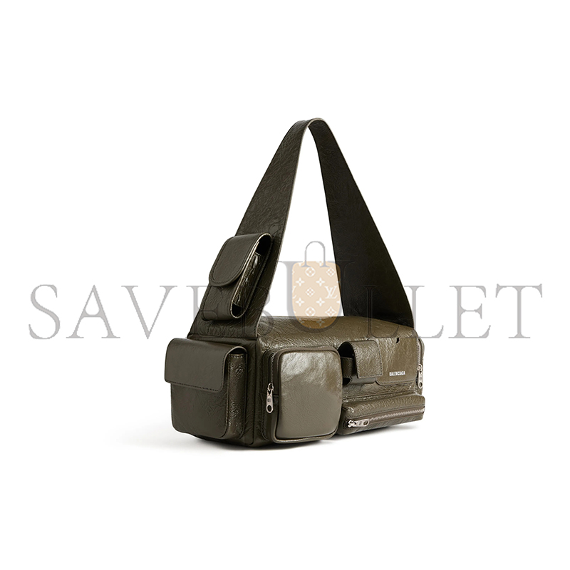 BALENCIAGA SUPERBUSY SLING BAG SMALL IN GREEN 702167210C83503 (36*15*13cm)