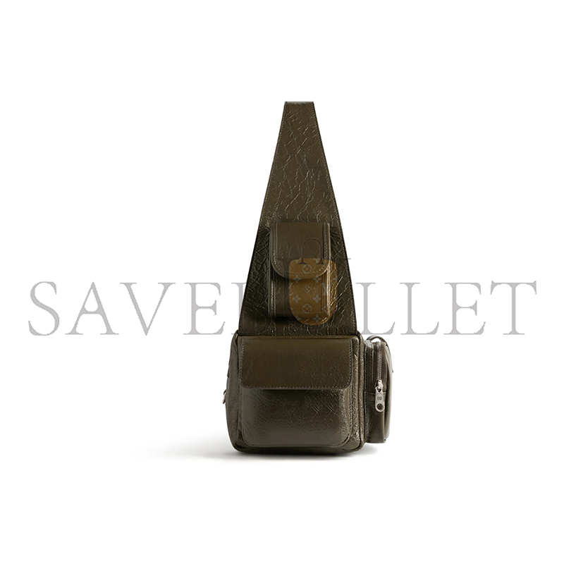 BALENCIAGA SUPERBUSY SLING BAG SMALL IN GREEN 702167210C83503 (36*15*13cm)