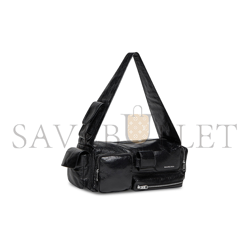 BALENCIAGA SUPERBUSY SLING BAG SMALL IN BLACK 702167210C81000 (36*15*13cm)