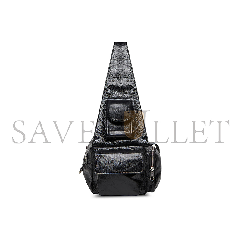BALENCIAGA SUPERBUSY SLING BAG SMALL IN BLACK 702167210C81000 (36*15*13cm)