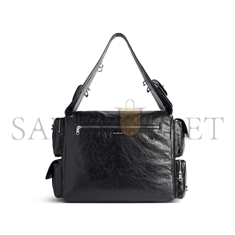 BALENCIAGA MEN'S SUPERBUSY SLING BAG LARGE IN BLACK 7021682ABDJ1000 (41.9*29*18.9cm)