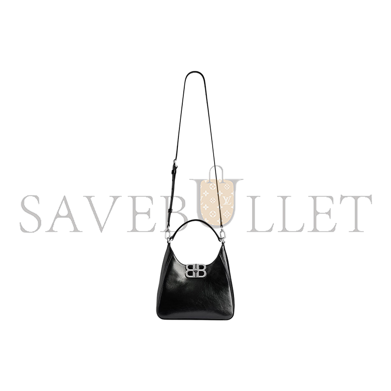 BALENCIAGA WOMEN'S BB SOFT HOBO BAG SMALL IN BLACK 8019282AAIY1000 (20.5*20*6.8cm)