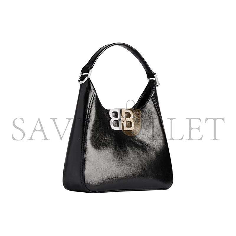 BALENCIAGA WOMEN'S BB SOFT HOBO BAG SMALL IN BLACK 8019282AAIY1000 (20.5*20*6.8cm)