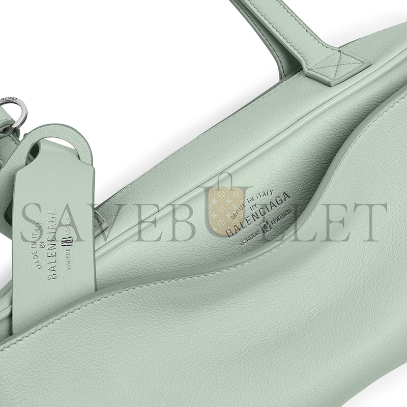 BALENCIAGA WOMEN'S CARRIE BOWLING BAG SMALL IN MINERAL GREEN 8329202ABNP3837 (30.9*11.9*11.9cm)