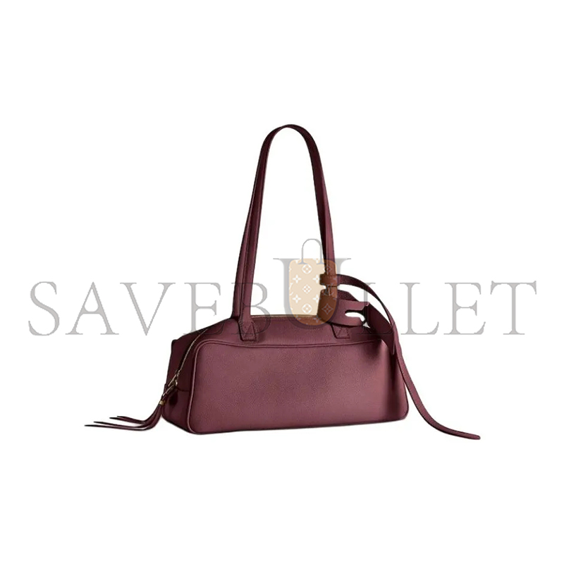 BALENCIAGA WOMEN'S CARRIE BOWLING BAG SMALL IN WINE RED 8329202ABNQ6036 (30.9*11.9*11.9cm)