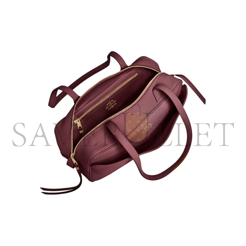 BALENCIAGA WOMEN'S CARRIE BOWLING BAG SMALL IN WINE RED 8329202ABNQ6036 (30.9*11.9*11.9cm)